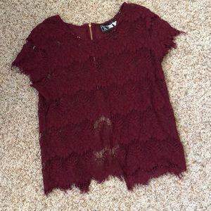 Macy’s red lacy top